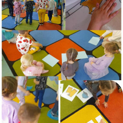 Zajęcia otwarte w grupie „Słoneczka” pt.: „Jesienne zabawy z deszczem”.  