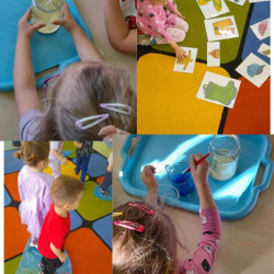 Zajęcia otwarte w grupie „Słoneczka” pt.: „Jesienne zabawy z deszczem”.  